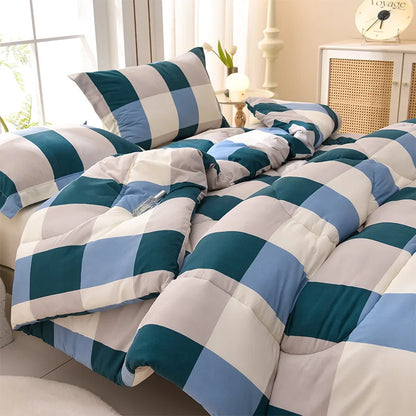 Thick Warm Flannel Fleece Comforter – Winter Bedding Quilt for Cold Nights