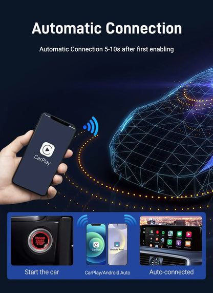 XUDA 2-in-1 Wireless CarPlay & Android Auto Adapter – Smart Plug & Play Dongle for Volvo, Benz, Cadillac, Jeep, Lexus, Buick, VW