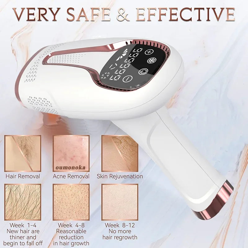 IPL Laser Hair Removal Device – 999,999 Flashes Painless Epilator for Women, Permanent At-Home Bikini & Body Hair Removal