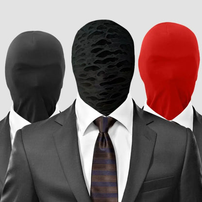 Black Cosplay Full Mask - Breathable Thin Hood Head Cover for Halloween & Costume Parties