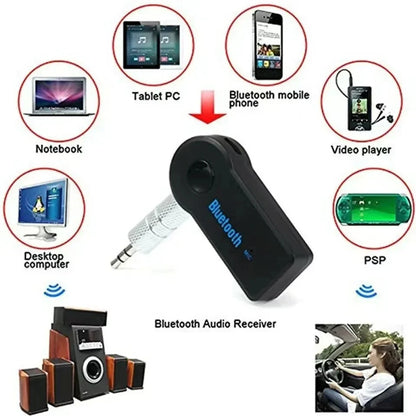 Bluetooth 5.0 Audio Receiver – Mini Stereo AUX USB Wireless Adapter for PC, Car & Headphones Hands-Free