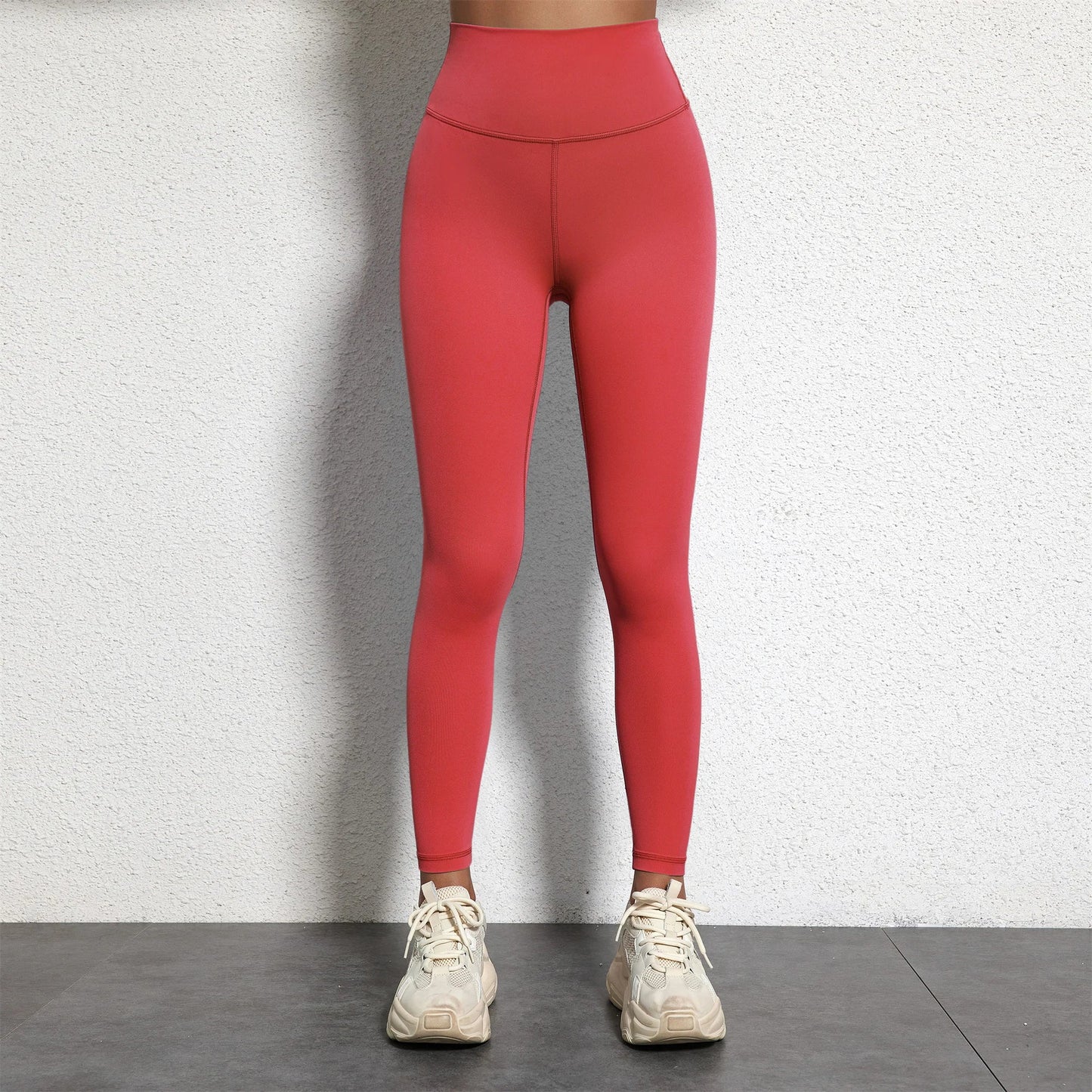 Women's High Waist Yoga Leggings - Solid Color 25" Soft Stretch Gym Training Pants Plus Size Athletic Sportswear