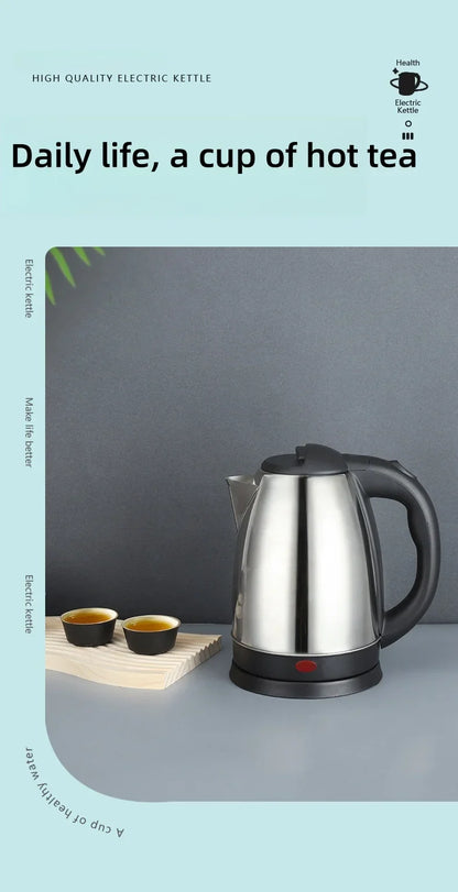 2L Travel Electric Kettle | Stainless Steel Portable Water Boiler for Tea & Coffee