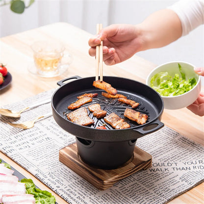 Mini BBQ Alcohol Stove Barbecue Grill | Japanese One-Person Cooking Oven | Detachable Outdoor BBQ Plate for Roasting Meat