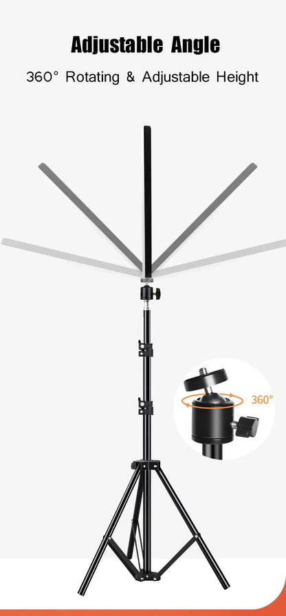 LED Video Light with Tripod – Studio & Conference Lighting for Live Streaming, TikTok, Zoom, Photography