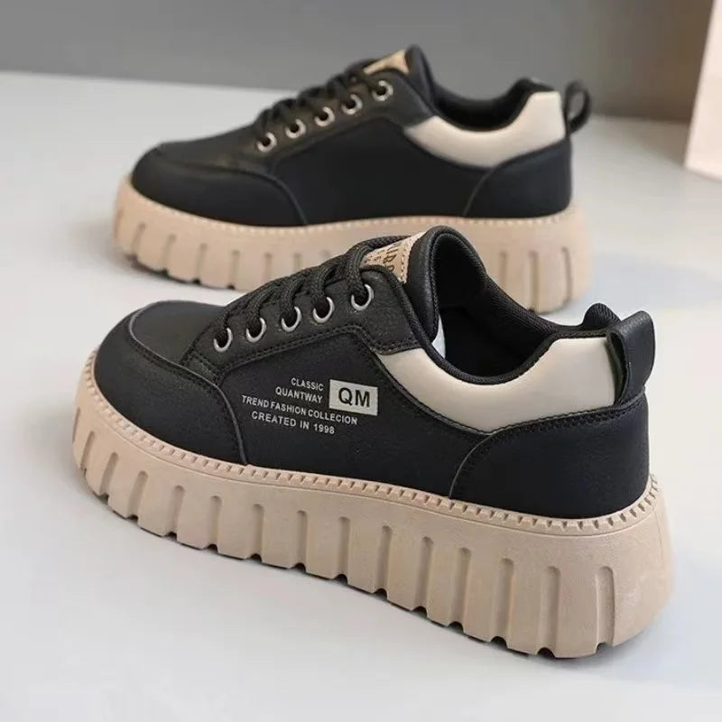 Little White Shoes 2024 – Women’s Casual Spring/Summer Elevated Thick Sole Student Shoes