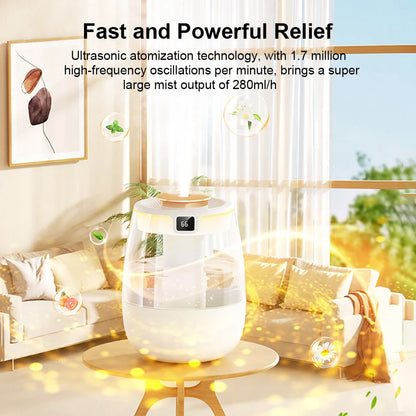 1300ML Air Humidifier – Double Spray Port Essential Oil Diffuser with USB & Light for Home and Office