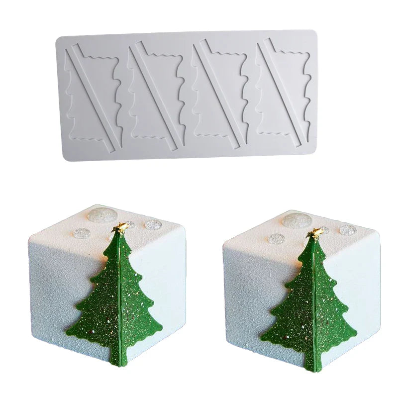 Christmas Silicone Cake Molds — Tree, Snowflake & Hat Shapes for Mousse, Chocolate & Holiday Baking