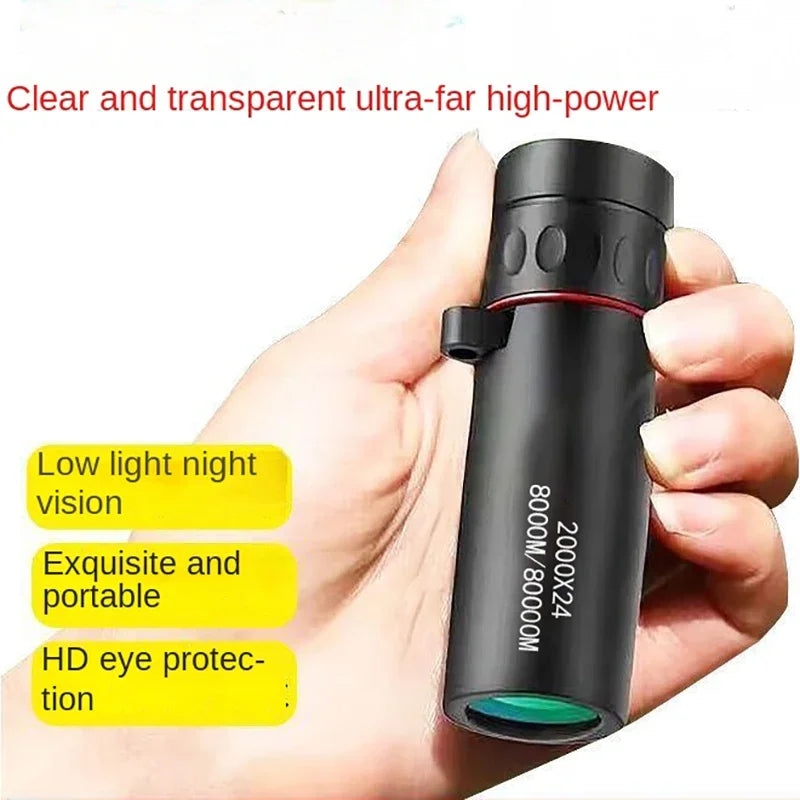 2000x24 HD Monocular Telescope – Mini Portable Phone Telescope with Holder for Outdoor Camping, Hunting & Birdwatching