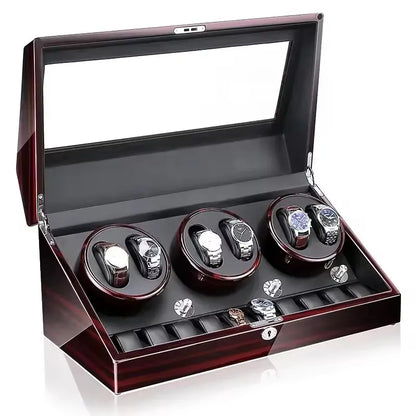 Luxury Rotatable Watch Winder Box – LED 13-Slot Display Case with Lock for 7+6 Watches
