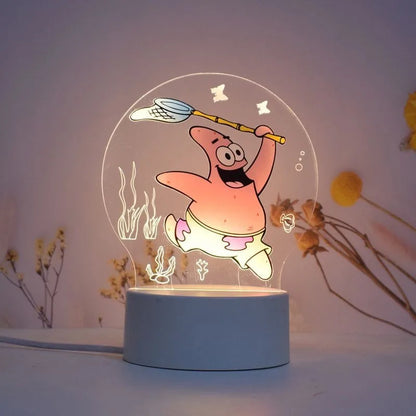 SpongeBob & Patrick Star 3D Night Light — Cartoon Animation Creative Decorative Lamp for Children’s Room