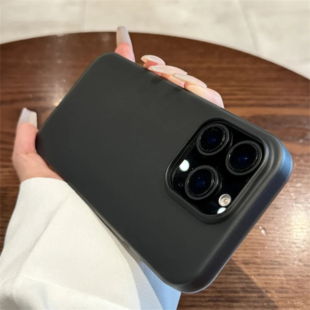Soft Matte Transparent Candy Phone Case for iPhone 11–17 Pro Max - Shockproof Silicone Bumper Cover