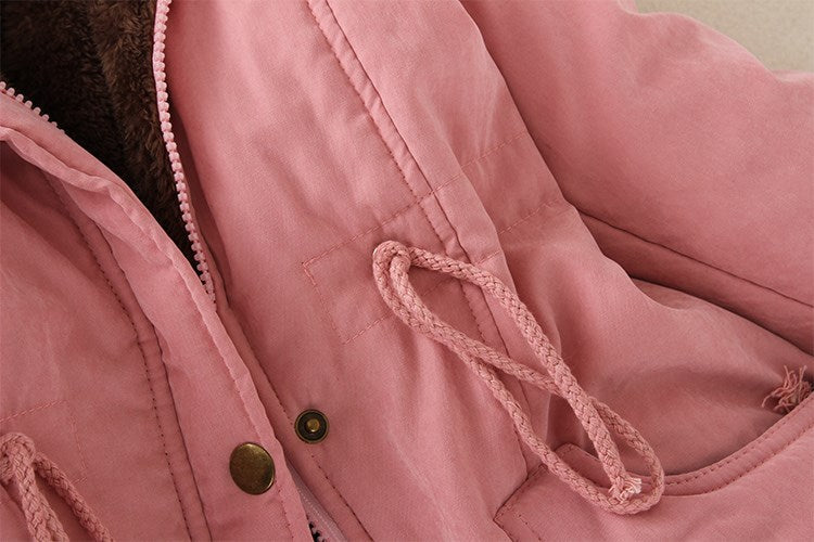 2024 Women's Winter Cotton Jacket – Slim Fit Hooded Parka, Embroidered Padded Warm Casual Overcoat