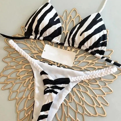Women’s Leopard Print Bikini Set – Sexy Swimwear for Beach Vacation, Thong Bathing Suit & Summer Beachwear
