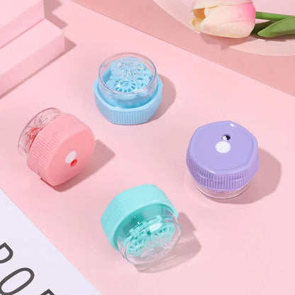 Portable Rotatable Contact Lens Cleaner Case – Manual Cleaning & Storage Container, Plastic Eyewear Accessories Holder for Travel
