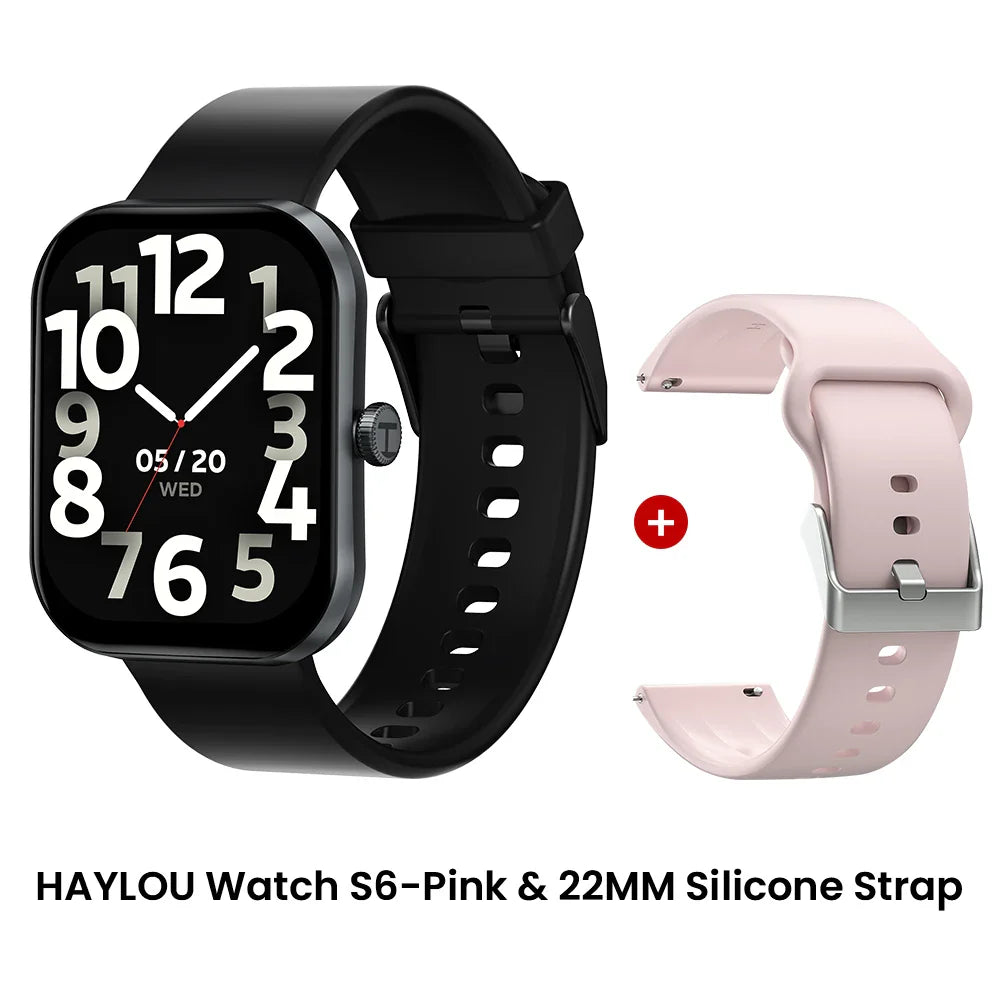 HAYLOU Watch S6 Smartwatch — 2.01" HD Display, Bluetooth Voice Calls, IP68 Waterproof Fitness Tracker