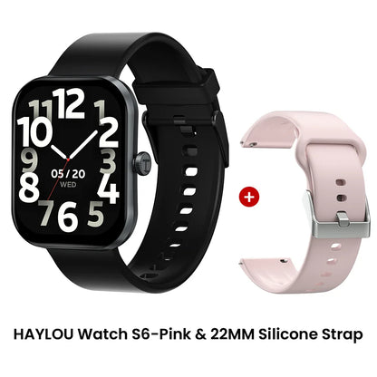 HAYLOU Watch S6 Smartwatch — 2.01" HD Display, Bluetooth Voice Calls, IP68 Waterproof Fitness Tracker