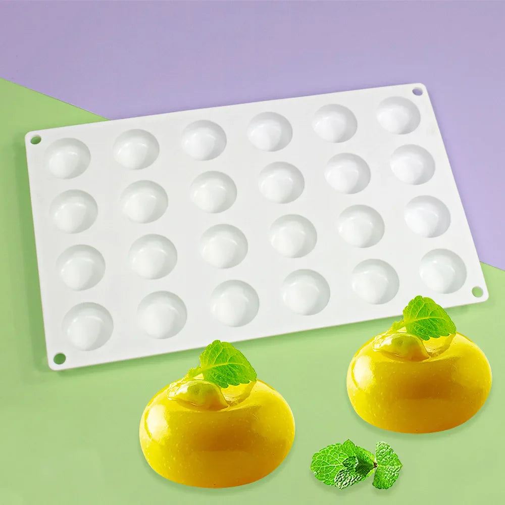 7-Option Flat Round Silicone Cake Molds — DIY Mousse, Chocolate, Dessert, Pudding & Jelly Baking Tools
