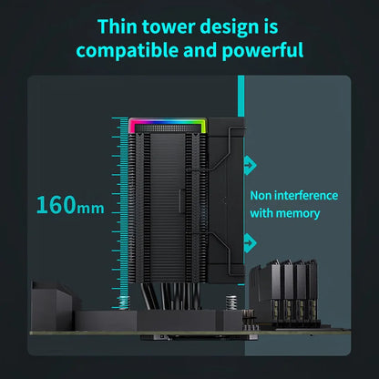 DeepCool AK500S Digital CPU Cooler – 240W TDP, 5 Heat Pipes, LED Display, Compatible with LGA1700/1200/115X, AM4/AM5