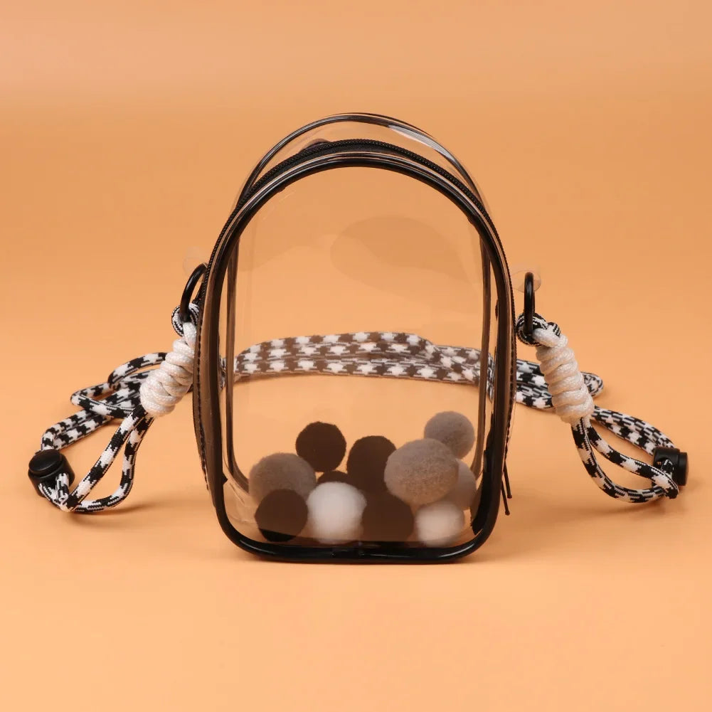 Labubu Doll Protective Case — 15cm Cotton Sitting Party Storage & Dustproof PVC Shoulder Bag