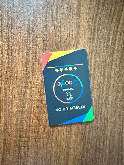 NFC215 Programmable Google Review Acrylic Stickers – 13.56MHz Waterproof NFC Station Table Stand Card