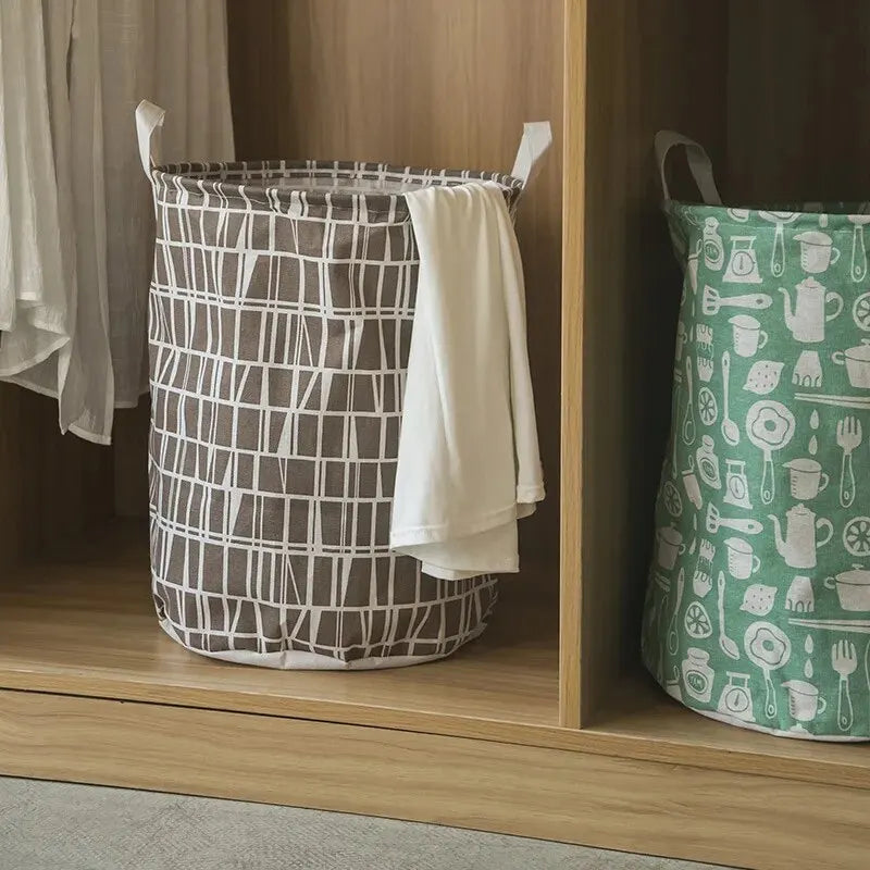 Large Collapsible Laundry Basket - Freestanding Clothes Hamper with Easy Carry Long Handles, Waterproof Washing Bag for Bedroom