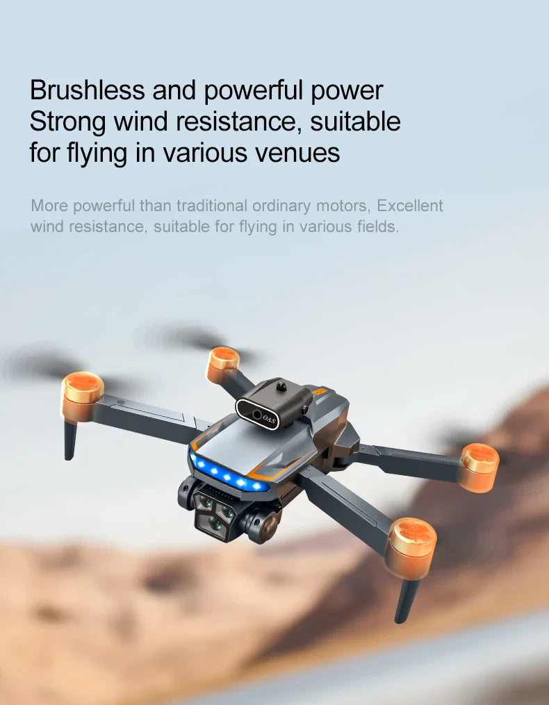 P18 RC Drone with Dual 8K Cameras – Obstacle Avoidance Professional Quadcopter with Electronic Control, Kids Gift Toy