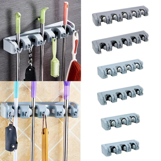Multi-Functional NICEYARD Wall Mounted Broom and Mop Holder - Magic Plastic Tool Organizer for Bathroom and Kitchen, Available in 3 Styles