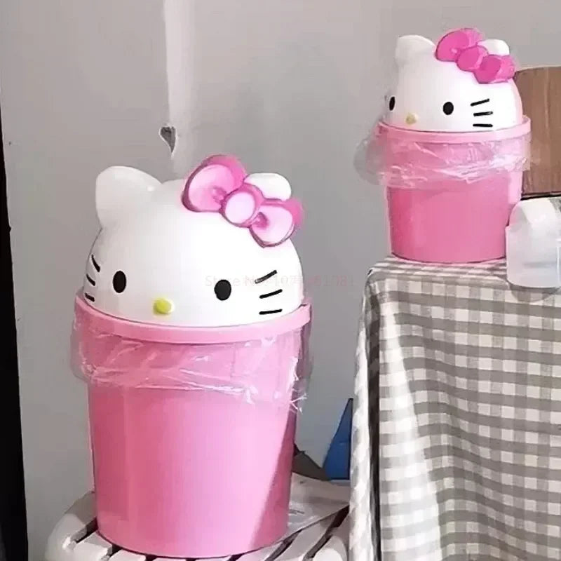 New Sanrio Hello Kitty Kawaii Dustbin – Trash Can for Living Room, Bedroom & Toilet