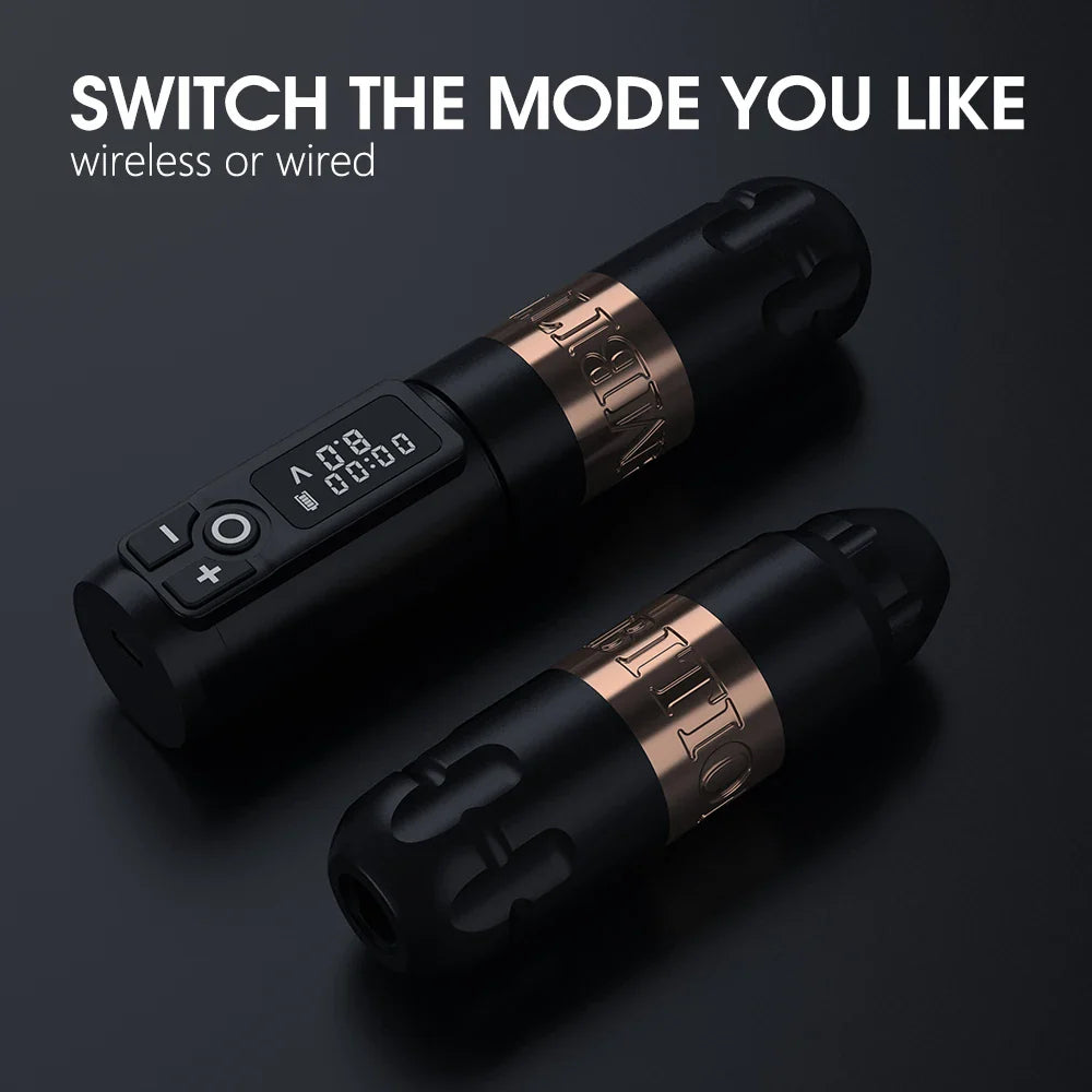 Ambition Soldier Wireless Tattoo Machine — Rotary Battery Pen with 2400mAh & LED Digital Display | Portable Power Pack for Body Art