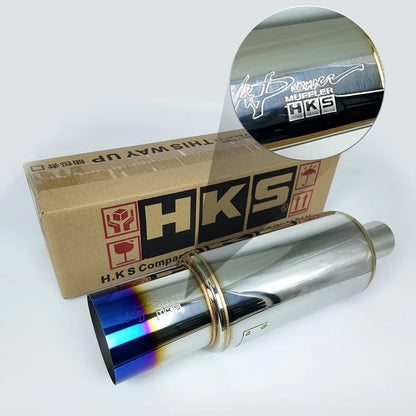 Universal Stainless Steel Straight Drum Muffler Tailpipe - 2, 2.5 & 3 Inch Inlet, 3.5 Inch Outlet Car Exhaust