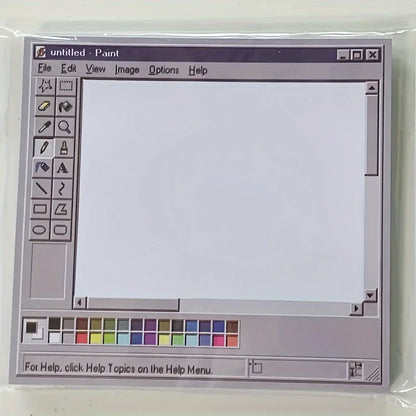 Vintage Computer-Themed Sticky Notes – 50 Sheets Durable Adhesive Notes for Artists & Office Use