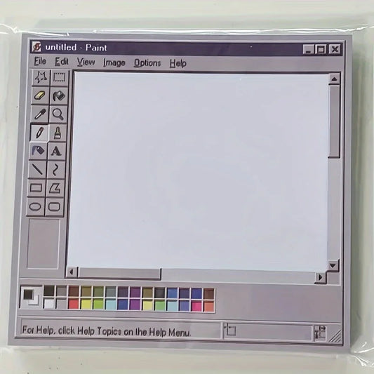 Vintage Computer-Themed Sticky Notes – 50 Sheets Durable Adhesive Notes for Artists & Office Use