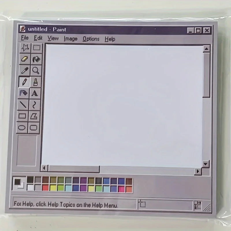 Vintage Computer Design Sticky Notes – 50 Sheets Durable Adhesive Memo Pads for Office, Study & Artist Use