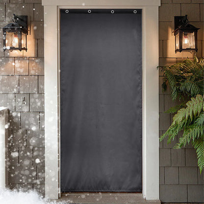 Waterproof Quilted Door Curtains - Self-Adhesive Thermal Insulated Window Drapes for Living Room and Bedroom, Wind-Resistant Panels