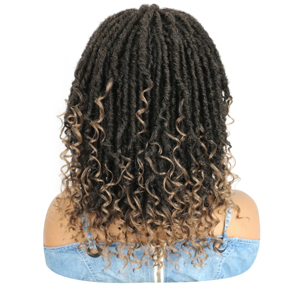 Synthetic Afro Dreadlock Headband Wig – Ombre Color Crochet Hair Wig, Low-Heat Fiber