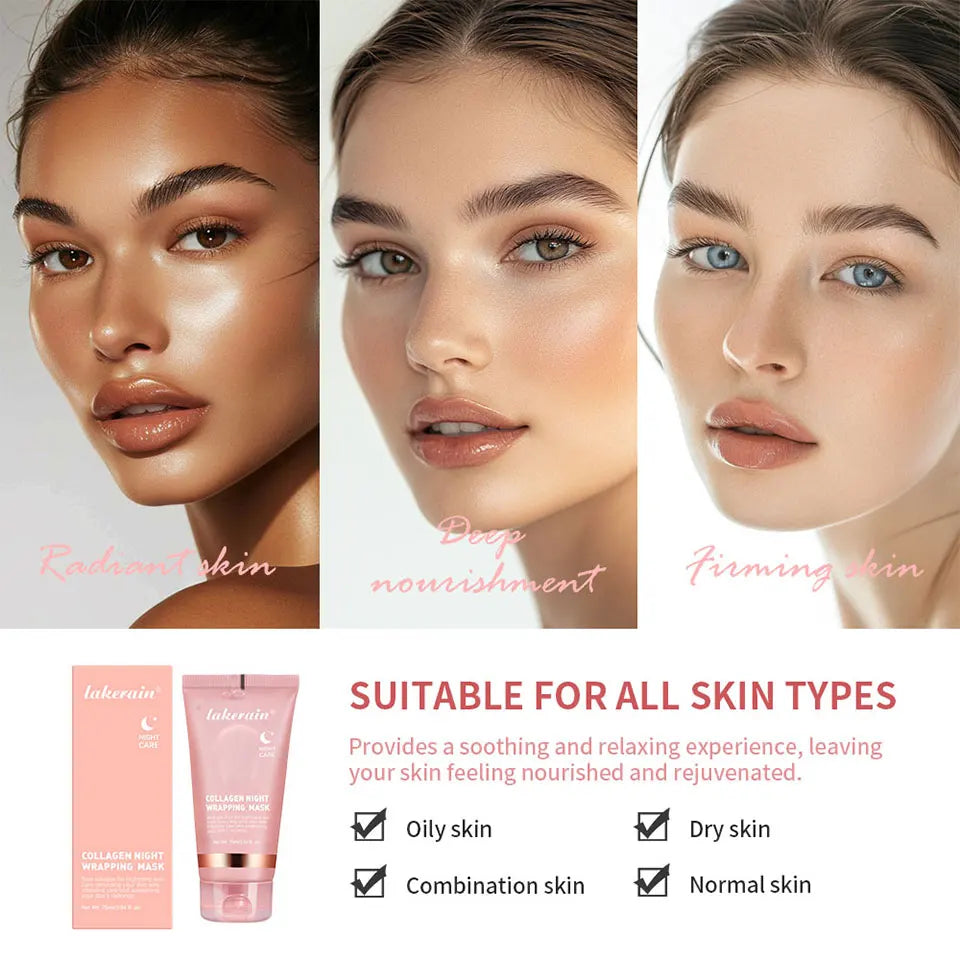 Night Collagen Wrapping Mask – Moisturizing, Brightening & Rejuvenating Korean Face Mask for Glowy Skin & Elasticity