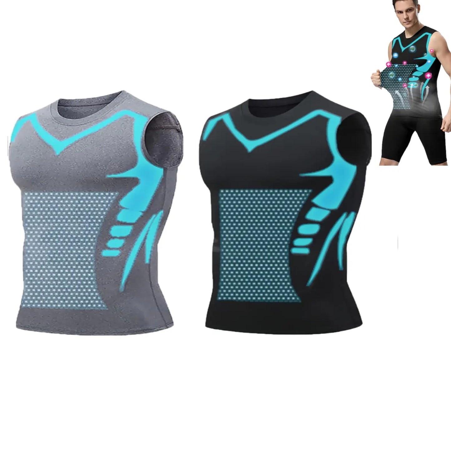 Summer Cool Men's Shaping Vest – Sleeveless Tight Compression Shapewear Tank Top, Breathable Ice Silk Body Shaper