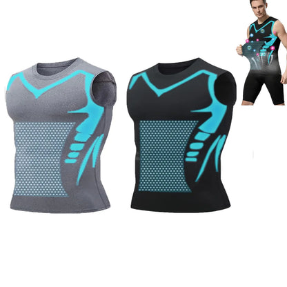Summer Cool Men's Shaping Vest – Sleeveless Tight Compression Shapewear Tank Top, Breathable Ice Silk Body Shaper