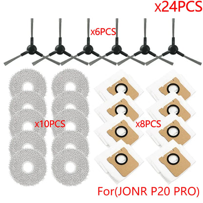 JONR P20 PRO Robot Vacuum Accessories – Replacement Side Brush, Mop Cloth & Dust Bag Cleaning Parts