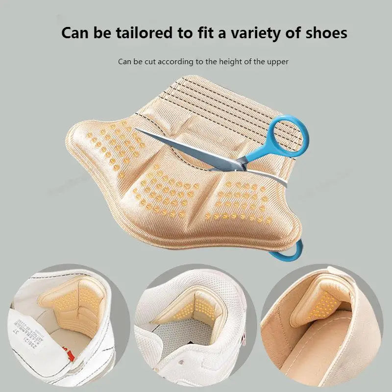 Heel Stickers and Protectors - Sneaker Insoles for Shrinking Size, Anti-Wear Feet Shoe Pads, High Heel Cushion Inserts with Adjustable Sizing