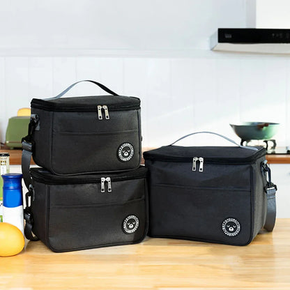 Insulated Waterproof Lunch Bag – Large Capacity Thermal Food Container with Adjustable Shoulder Strap for School & Daily Use