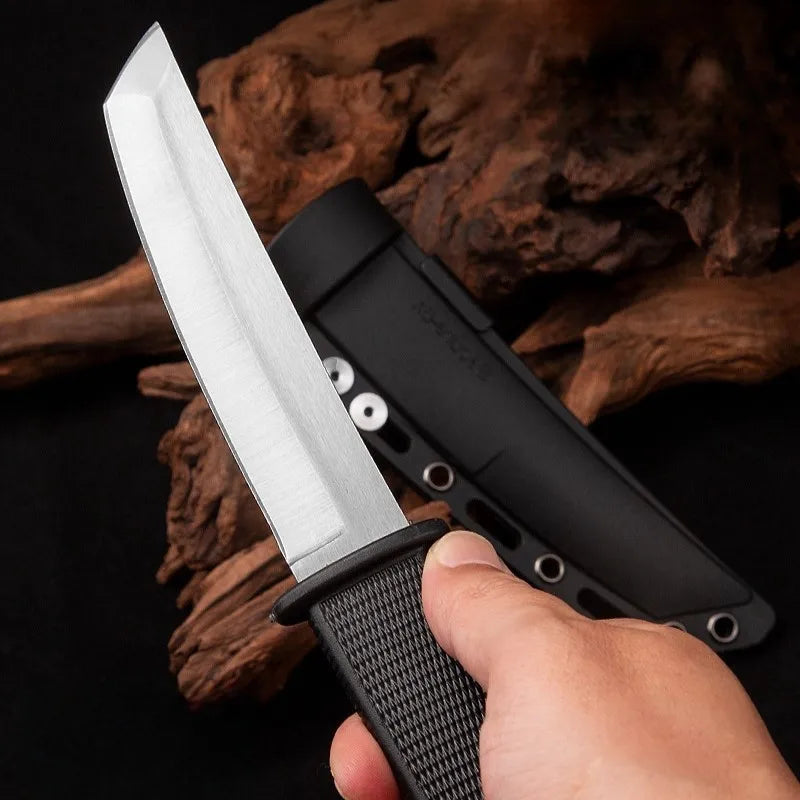 2PC Portable Outdoor EDC Survival Knife Set - Multi-Functional Stainless Steel Fruit and Table Knife with Sheath