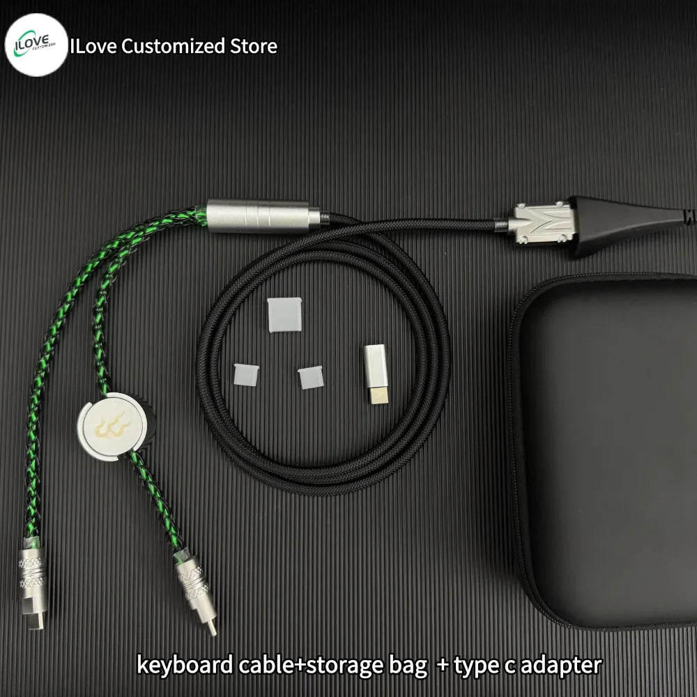 Magnetic Control USB-C Mechanical Keyboard Cable – Dual 8K 1-to-2 Type-C Fast Data & Power Lighting Support