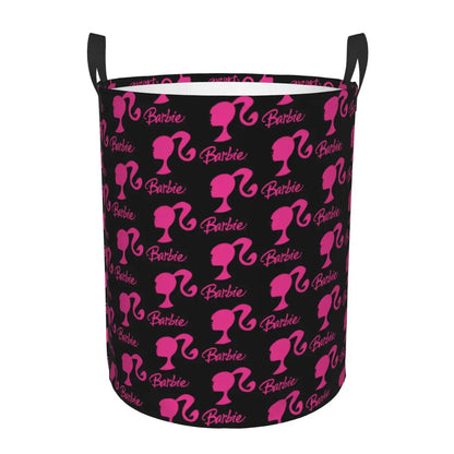 Custom Barbie Logo Laundry Basket – Collapsible Large Capacity Clothes Storage Bin, Disney Baby Hamper