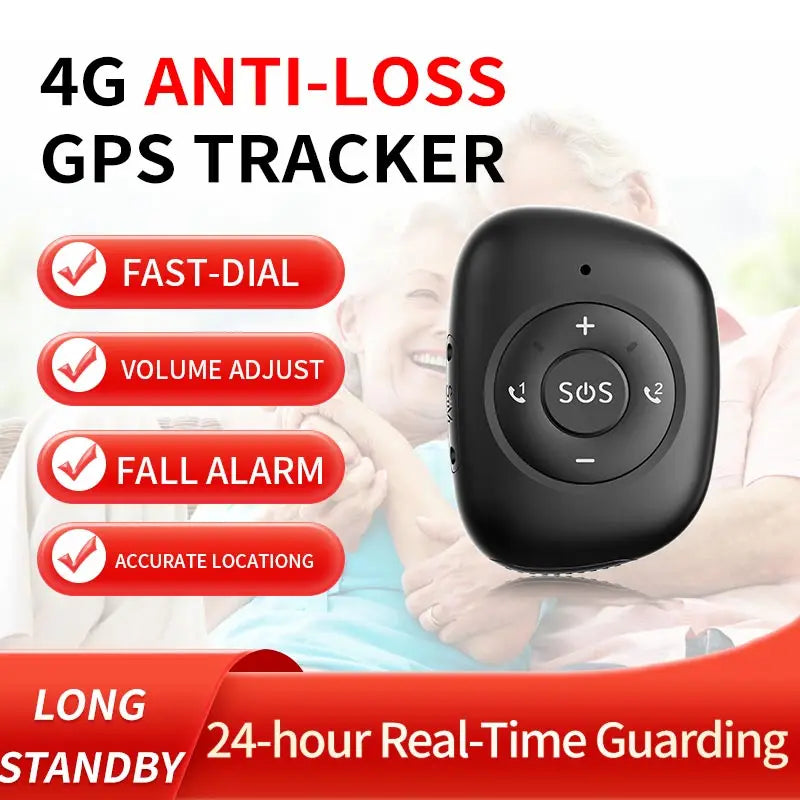 Newest 4G GPS Pendant Tracker – Real-Time SOS Alarm with Fall Detection for Elderly & Kids, Domestic Safety Device, Free App