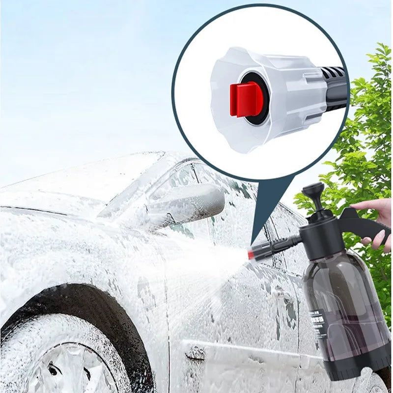 2L Car Wash Spray Bottle Foam Sprayer - Hand Pump Foam Sprayer for Car Air Pressure Wash - Auto Window Cleaning Nozzle Can Washer
