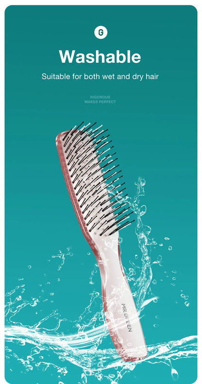 MR.GREEN Hair Brush – Scalp Massage & Volumizing Comb, Fine Tooth Detangling Tool for Long Wet & Dry Hair, Women’s Gift