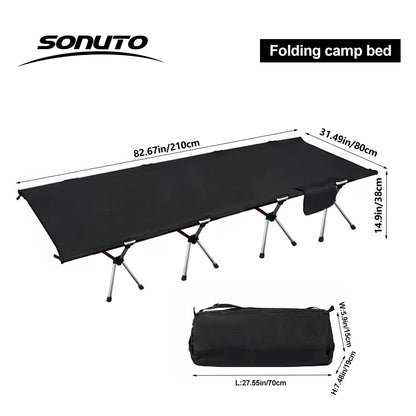 210x80cm 600D Oxford Camping Cot – Lightweight Portable Folding Bed for Outdoor Hiking & Travel