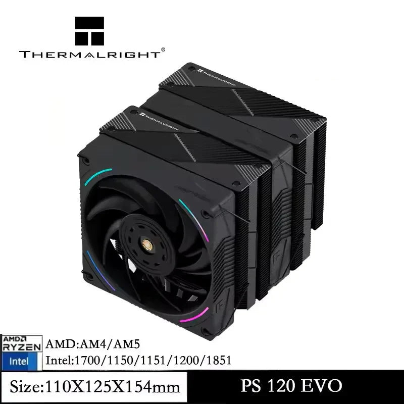 Thermalright Phantom Spirit Digital 120 EVO/SNOW CPU Air Cooler – AGHP Gen5.0 7 Heat Pipe Dual Tower High Performance Radiator with Dual TL-K12 Fans for Intel & AMD Sockets